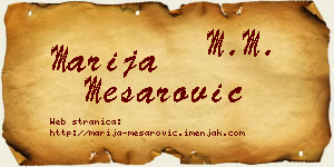 Marija Mesarović vizit kartica